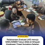 menghadiri kegiatan Evaluasi Lembar Kerja Evaluasi (LKE) yang dilaksanakan oleh Kejati Sumsel dalam rangka pembangunan Zona Integritas menuju predikat WBK/WBBM Tahun 2026
